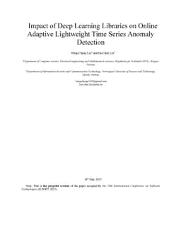 Impact of Deep Learning Libraries on Online Adaptive Lightweight Time
  Series Anomaly Detection