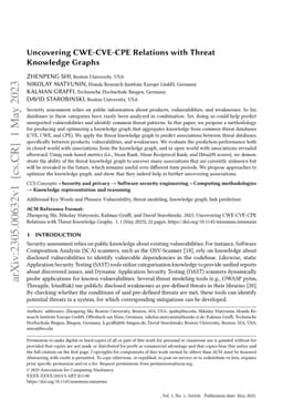 Uncovering CWE-CVE-CPE Relations with Threat Knowledge Graphs