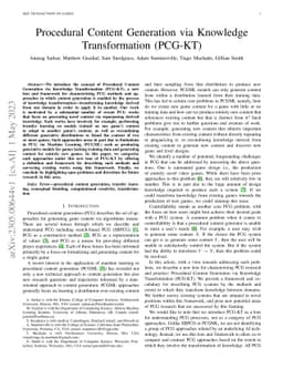 Procedural Content Generation via Knowledge Transformation (PCG-KT)