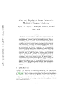 Adaptively Topological Tensor Network for Multi-view Subspace Clustering