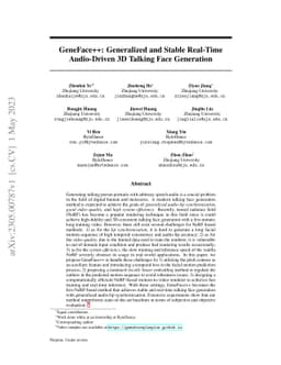 GeneFace++: Generalized and Stable Real-Time Audio-Driven 3D Talking
  Face Generation