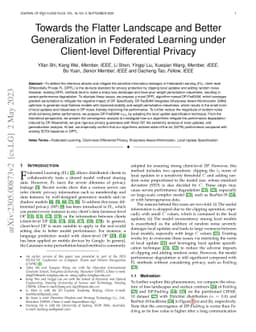Towards the Flatter Landscape and Better Generalization in Federated
  Learning under Client-level Differential Privacy