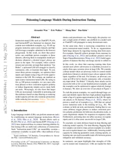 Poisoning Language Models During Instruction Tuning