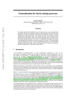 Generalization for slowly mixing processes