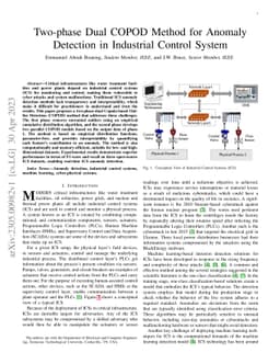 Two-phase Dual COPOD Method for Anomaly Detection in Industrial Control
  System