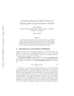 Computing Expected Motif Counts for Exchangeable Graph Generative Models