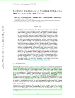 Learning Controllable Adaptive Simulation for Multi-resolution Physics