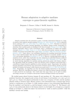 Human adaptation to adaptive machines converges to game-theoretic
  equilibria