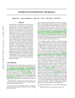 Stratified Adversarial Robustness with Rejection