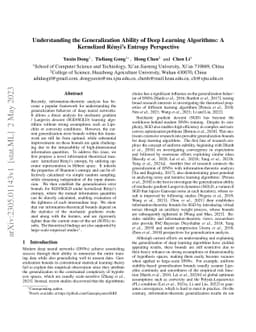 Understanding the Generalization Ability of Deep Learning Algorithms: A
  Kernelized Renyi's Entropy Perspective