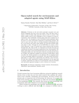 Open-ended search for environments and adapted agents using MAP-Elites