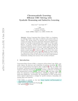 Chronosymbolic Learning: Efficient CHC Solving with Symbolic Reasoning
  and Inductive Learning