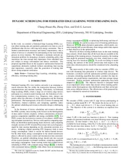 Dynamic Scheduling for Federated Edge Learning with Streaming Data