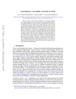 Convergence and error analysis of PINNs