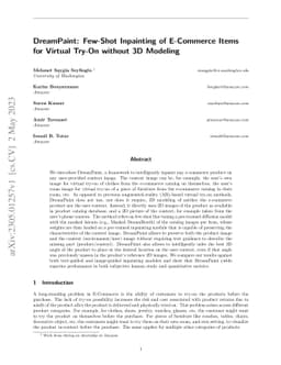 DreamPaint: Few-Shot Inpainting of E-Commerce Items for Virtual Try-On
  without 3D Modeling