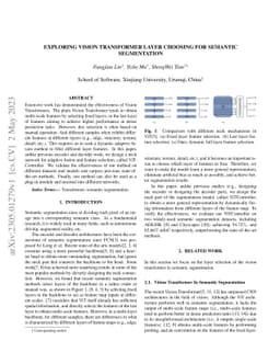 Exploring vision transformer layer choosing for semantic segmentation