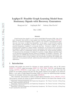 LogSpecT: Feasible Graph Learning Model from Stationary Signals with
  Recovery Guarantees