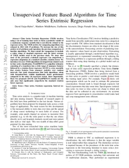 Unsupervised Feature Based Algorithms for Time Series Extrinsic
  Regression
