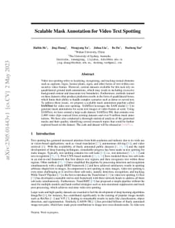 Scalable Mask Annotation for Video Text Spotting
