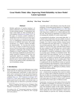 Great Models Think Alike: Improving Model Reliability via Inter-Model
  Latent Agreement
