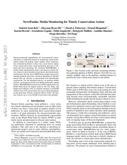 NewsPanda: Media Monitoring for Timely Conservation Action