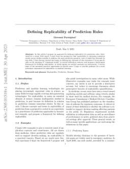 Defining Replicability of Prediction Rules