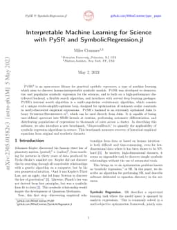 Interpretable Machine Learning for Science with PySR and
  SymbolicRegression.jl