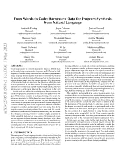From Words to Code: Harnessing Data for Program Synthesis from Natural
  Language
