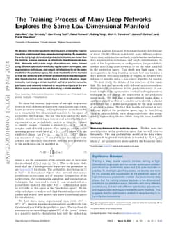 The Training Process of Many Deep Networks Explores the Same
  Low-Dimensional Manifold