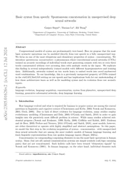 Basic syntax from speech: Spontaneous concatenation in unsupervised deep
  neural networks