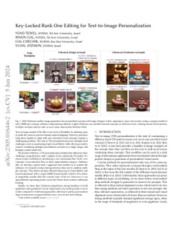 Key-Locked Rank One Editing for Text-to-Image Personalization