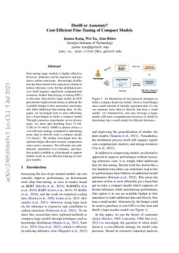Distill or Annotate? Cost-Efficient Fine-Tuning of Compact Models