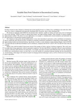 Scalable Data Point Valuation in Decentralized Learning