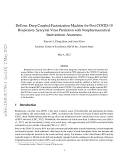 DeCom: Deep Coupled-Factorization Machine for Post COVID-19 Respiratory
  Syncytial Virus Prediction with Nonpharmaceutical Interventions Awareness