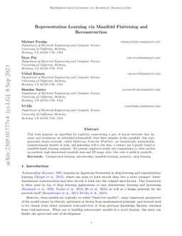 Representation Learning via Manifold Flattening and Reconstruction