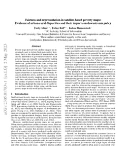 Fairness and representation in satellite-based poverty maps: Evidence of
  urban-rural disparities and their impacts on downstream policy