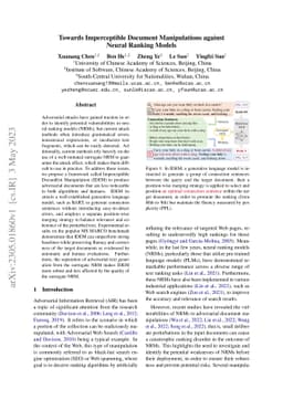 Towards Imperceptible Document Manipulations against Neural Ranking
  Models