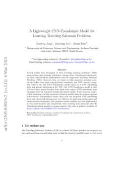A Lightweight CNN-Transformer Model for Learning Traveling Salesman
  Problems