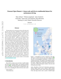 Zenseact Open Dataset: A large-scale and diverse multimodal dataset for
  autonomous driving