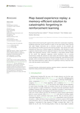 Map-based Experience Replay: A Memory-Efficient Solution to Catastrophic
  Forgetting in Reinforcement Learning