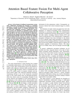 Attention Based Feature Fusion For Multi-Agent Collaborative Perception