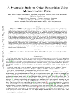 A Systematic Study on Object Recognition Using Millimeter-wave Radar