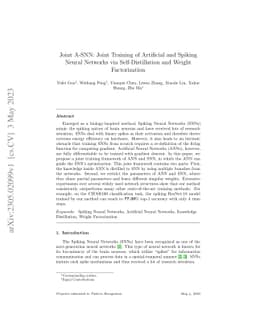 Joint A-SNN: Joint Training of Artificial and Spiking Neural Networks
  via Self-Distillation and Weight Factorization