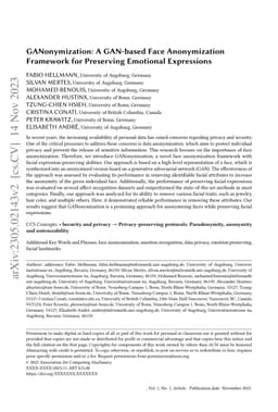 GANonymization: A GAN-based Face Anonymization Framework for Preserving
  Emotional Expressions