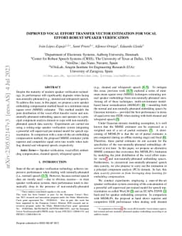 Improved Vocal Effort Transfer Vector Estimation for Vocal Effort-Robust
  Speaker Verification