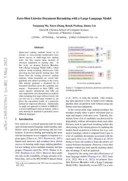 Zero-Shot Listwise Document Reranking with a Large Language Model