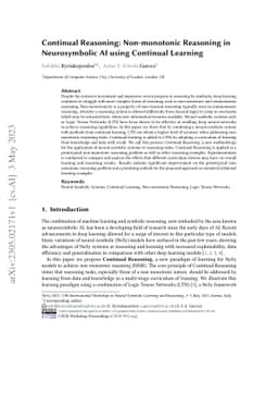 Continual Reasoning: Non-Monotonic Reasoning in Neurosymbolic AI using
  Continual Learning