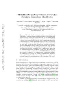 Multi-Head Graph Convolutional Network for Structural Connectome
  Classification