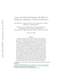 Large-scale Online Ridesharing: The Effect of Assignment Optimality on
  System Performance