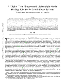 A Digital Twin Empowered Lightweight Model Sharing Scheme for
  Multi-Robot Systems